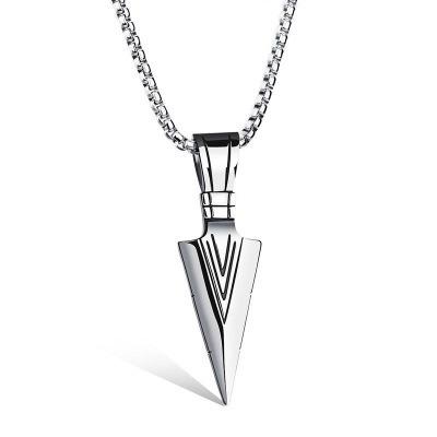 China Retro Cinmo Vintage Personality Spearhead Frontier Men's Pendant Necklace Titanium Steel Jewelry Factory Outlet for sale