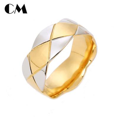 China FASHIONABLE Cm Edge Rhombus Stainless Steel Ring Special Shape Custom Jewelry Wavy Rings For Women Men for sale