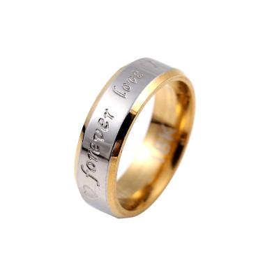 China Classic Korean Version Love Forever Couple Ring Corroded Gold Titanium Steel Ring for sale