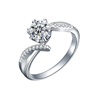 China Fashionable Hot Selling Designer Jewelry Brilliant 1ct Moissanite High Quality Bridal Wedding Ring For Women Silver Engagement for sale