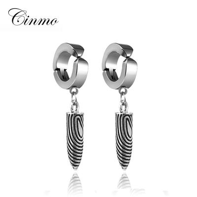 China CLASSIC Exquisite Drop Earring Bullet Shape Jewelry Cinmo Weapon Pendant Korean Stainless Steel Earrings For Women Men Charm Gift for sale