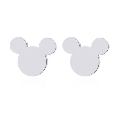 China Stainless Steel TRENDY Mickey Head Stud Earrings Ladies and Children Mickey Mickey Mouse Stud Earrings Wholesale cute for sale