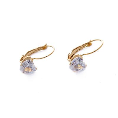 China Fashion Round Zircon Diamond Earrings Korean Simple Style Girl Stud Earrings Amoy Source for sale