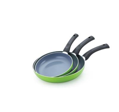 China Sustainable 3pcs cookware set with inner ceramic coating for sale