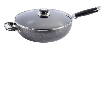 China Durable aluminum non-stick chinese wok with lid for sale