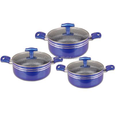 China Viable HOT SELLING Non-Stick Metallic Pot Set for sale