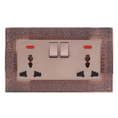 China China Manufacturer Hot Selling Wall Outlet Easy Installation EU Wall Socket Double Glass Switch Socket for sale