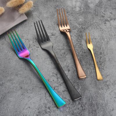 China Sustainable Gold Plating Stainless Steel PVD Fork Knives Cutlery Set Stainless Steel for sale