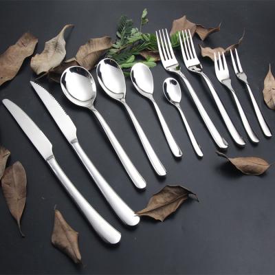 China Viable loose 18/10 gold silverware sliverware cutlery plated hotel 18 /10 stainless steel flatware set for sale