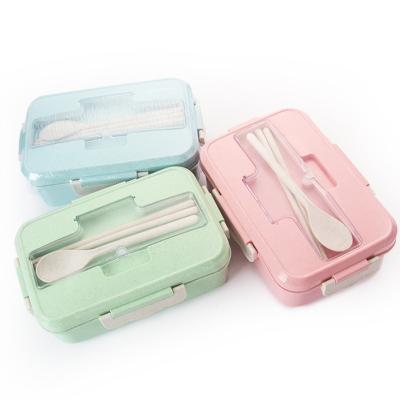 China Wholesale Reusable Lids Heatable And BPA Free PP Plastic Bento Box Lunch With Cutlery for sale