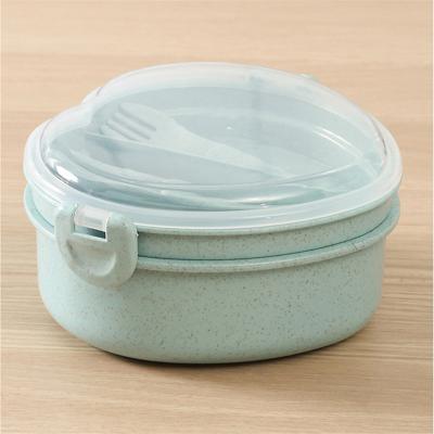 China Wheat free takaway cute straw bento bento plastic kids lunch box BPA plastic for school picnic for sale