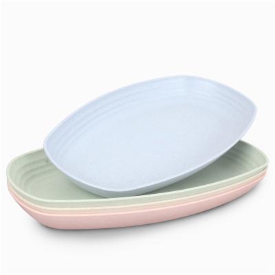 China Sustainable Biodegradable Wheat Straw Plastic Straw Dessert Plates Snack Dinner Plate Dishes for sale