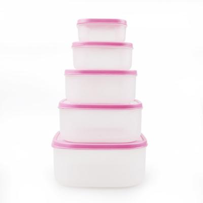 China Fresh Storage Eco-friendly Plastic Reusable Lunch Box Food Container Freshness Preservation Square for sale