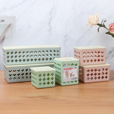 China Desktop Storage Basket Organizer Multiple Sizes Makeup Stocked Plastic Organizer for sale