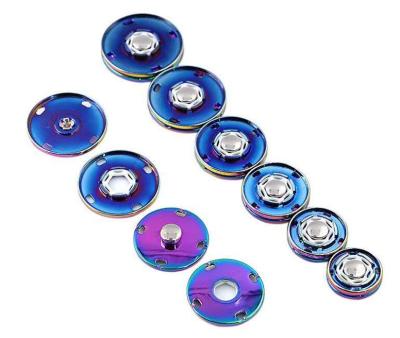 China Dry Cleaning Metal Snap Button Rainbow Zinc Alloy Spring Color Press Sewing Snap Button Studs Metal Snap Button For Garment Accessories for sale