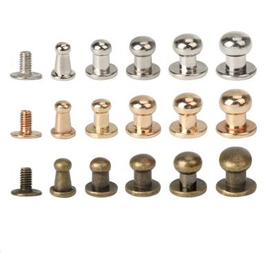 China Nickel Free Metal Rivet Brass Screw Nipple Rivet For Belt Handbag Shoe Garment Accessories for sale