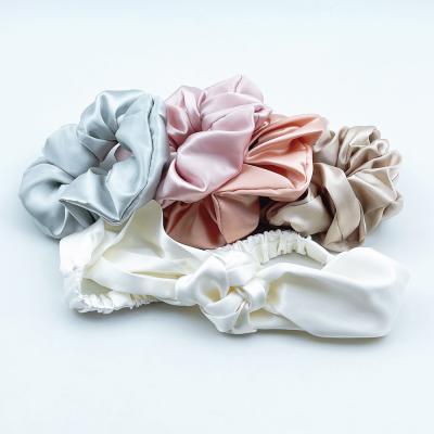 China 100% Real Luxury Silk Super Comfortable Elastic Premium Private Label Skinny Scrunchies Valentine's Day Gift for sale