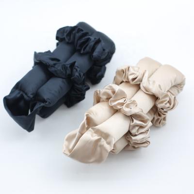 China INS Hot Sale Heatless With Claw Clip100% Silk Hair Curls Heatless Non Heat Pure Silk Scrunchies For Long Hair for sale