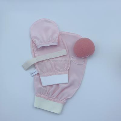 China EXFOLIATING Private Label Magic Bath Scrub Face Body Glove Turkish Silk Exfoliating Glove for sale