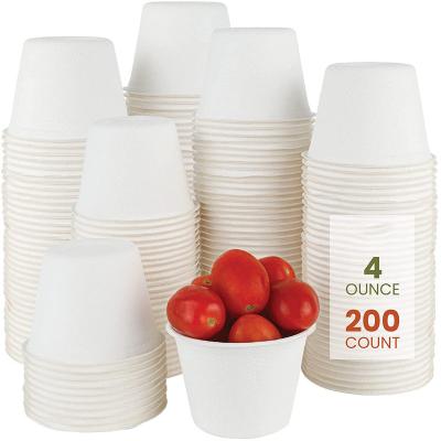 China 4 oz Disposable Disposable Puff Cups, 100% Part Compostable, Food Tasting Made From Bagasse, Perfect For Dips, Jams for sale