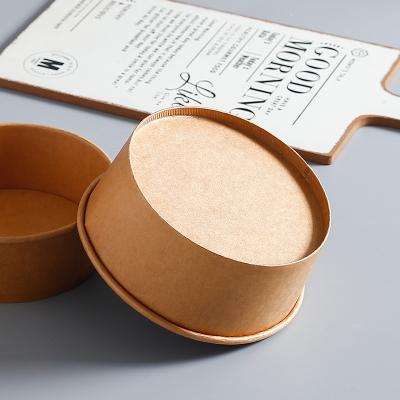 China 8 12 16 Biodegradable Disposable 24 oz Paper Packaging Takeaway Food Container Brown Noodle Disposable Paper Noodle Bowls for sale