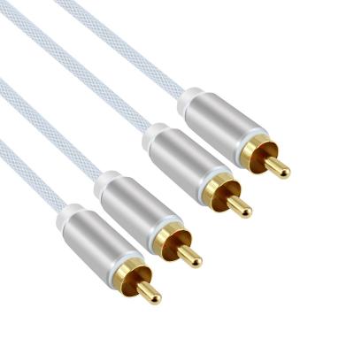 China Professional Music OEM ODM Customized Gold Plated Video Cable 2RCA to 2RCA Wire High Quality Stereo RCA Audio Cable for sale