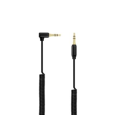 China The Musta 3.5mm cable spiral car audio jack audio AUX stereo. of Jack Spring Coiled Gold Plated 3.5mm Coiled Audio Cable for sale