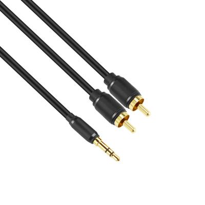 China Small Size Speaker 3.5mm Audio To 2 RCA Male Stereo 2-RCA Cable 1/8