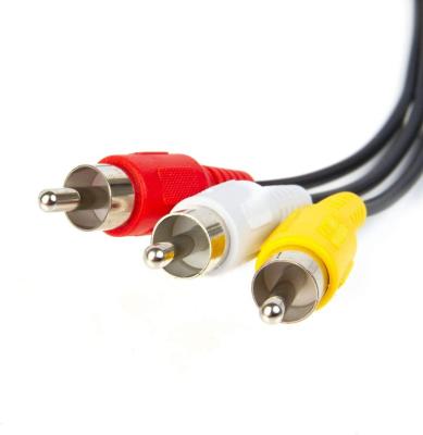 China Multimedia Factory Price 3RCA Plug To 3RCA Socket Mount 24K Gold (white+red+yellow) Plated RCA 5m Cable 1m 300cm for sale