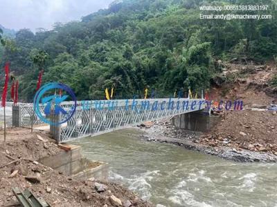 China Puente Bailey de acero compacto de 200 metros de largo alcance carga pesada largo alcance de 4,2 metros de ancho galvanizado en venta