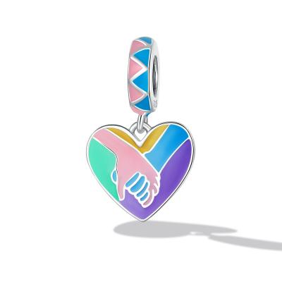 China High Quallity New Coming Heart Shape Pendant Jewelry Enamel Process Pendant For Bracelet for sale