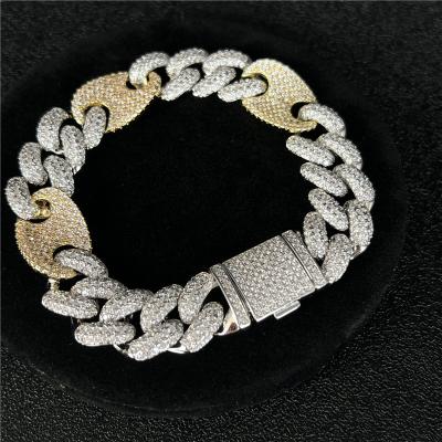 China High Quallity Luxury Bling Fashion Ice Out Chain Necklace Fine Jewelry Moissanite Bracelet for sale