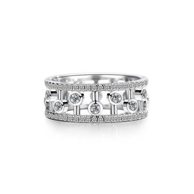 China High Quallity Engraved ring women 925 sterling silver cultivation high carbon 8A CZ rings for sale