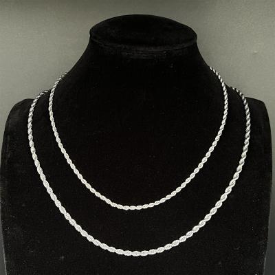 China High Quallity Fine Jewelry 925 Sterling Silver Chain Hip Hop Long Thin Chain Necklace for sale