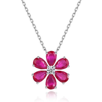 China High Quallity Hot Selling Water Drop Shape Boulder 30 Points 925 Sterling Silver Zircon Pendant Necklace for sale