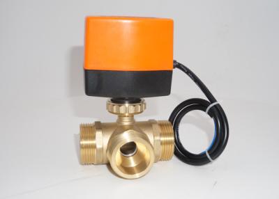 China Industrial Equipment 24vdc Ball Valve , Male Connection 3 Way Electric Ball Valve for sale