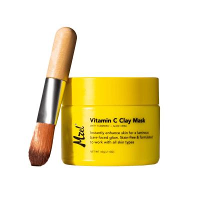 China Moisturizer OEM Private Label Vegan Turmeric Vitamin C Clay Face Mask with Aloe for Dark Spots and Scarring for sale