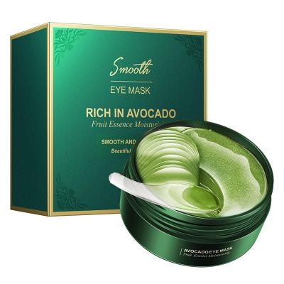 China Wholesale 24K Gold Collagen Avocado Crystal Eye Mask Anti-Wrinkle Gel Hydrogel Pads Under Eye Patch for sale