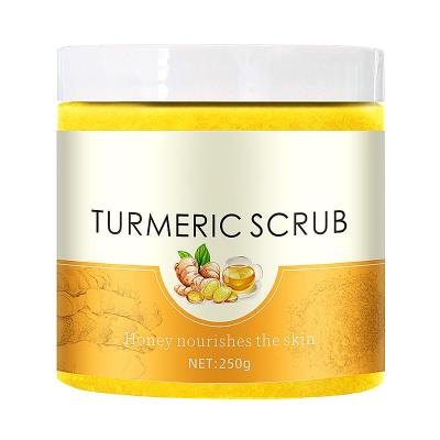 China Exfoliator Private Label Exfoliating Natural Organic Turmeric Scrub Face Skin Lighting Turmeric Sugar Scrub Body for sale