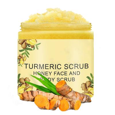 China Exfoliator Private Label Exfoliating Natural Organic Face Skin Brightening Turmeric Sugar Facial Scrub for sale