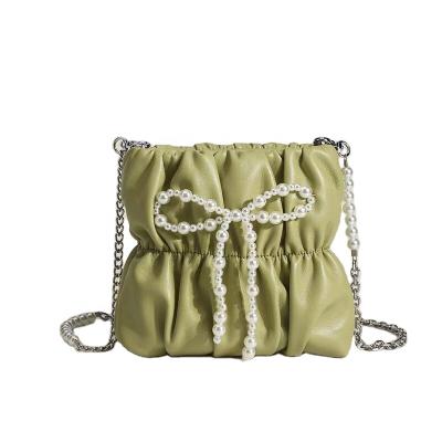 China Fold Out Lady Bags In Trend Side Bags Elegant Chain Ruffles Ladies Cute Bags Factory Supply Wholesalers for sale