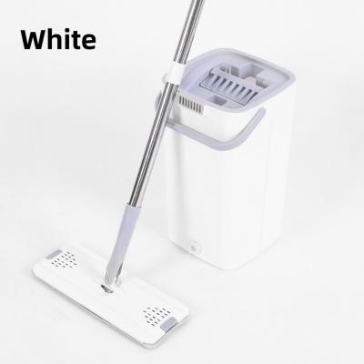 China Durable Microfiber Flat Mop For Floor Cleaning-Hand Free Self Wring Floor Cleaning Mop With 2 Washable Mop Pads for sale