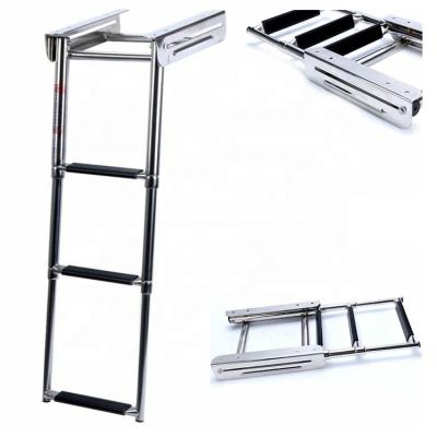 China Wholesale Material AISI 304 Xiamen Sunshine Marine/Boat/Yacht/Sailboat/Boat/Car 10 Inch With Under Deck Sliding Ladder For Yacht for sale