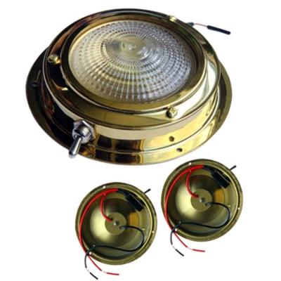 China Xiamen Sunlight Marine Factory Price Stainless Steel Dome Light Traditional Brass Plating Titanium Gold LED Outdoor Mounted Ceiling Light for sale