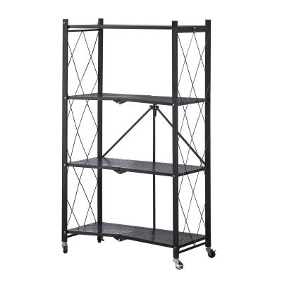 China Sustainable High Quality Folding Home Products Shelf Furniture 9.8kg Storage Racks And Shelf On Wheels for sale