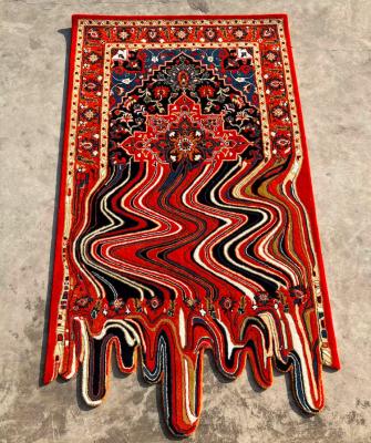 China Non Slip Handmade Rug Non Slip Persian Rug Custom Logo Irregular Shape Floor Blankets Blanket for sale