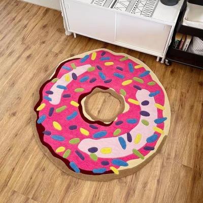 China Best Donut Floor Rug Non-Slip Custom Size Custom Shaped Floor Donut Rug Decorated Rugs for sale