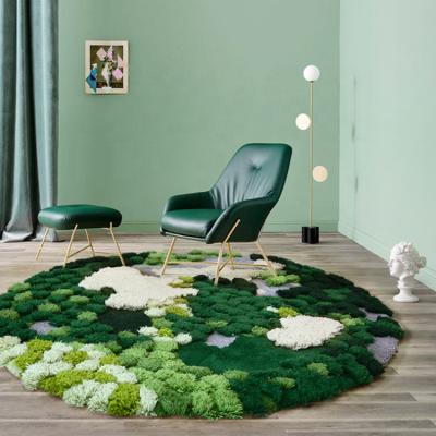 China Non Slip 3d Blanket Custom Design Logo Hand Made Tufted Door Mat Green Foam Welcome Blankets for sale