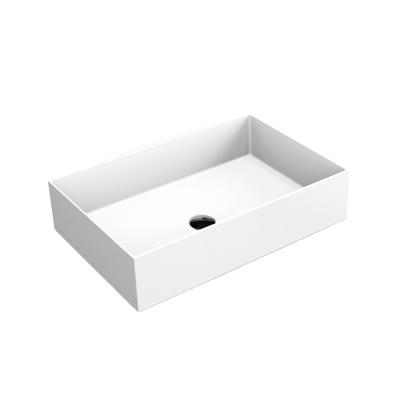 China Durable Square Or Rectangle Microcrystalline Stone Ware Bathroom Vessel Countertop Sanitary Basin for sale