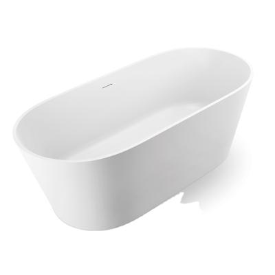 China Fashion Design Freestanding Oval Shape Modern Artificial Stone White Bathtub For Hotel Residence for sale